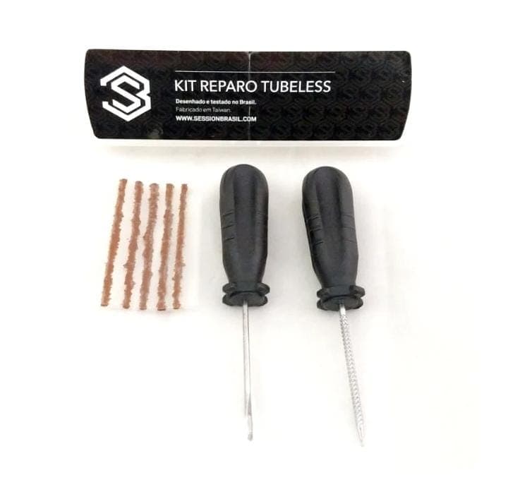 KIT DE REPARO TUBELESS SESSION COM LIXA APLICADOR E 5 REFIS DE VEDAÇAO