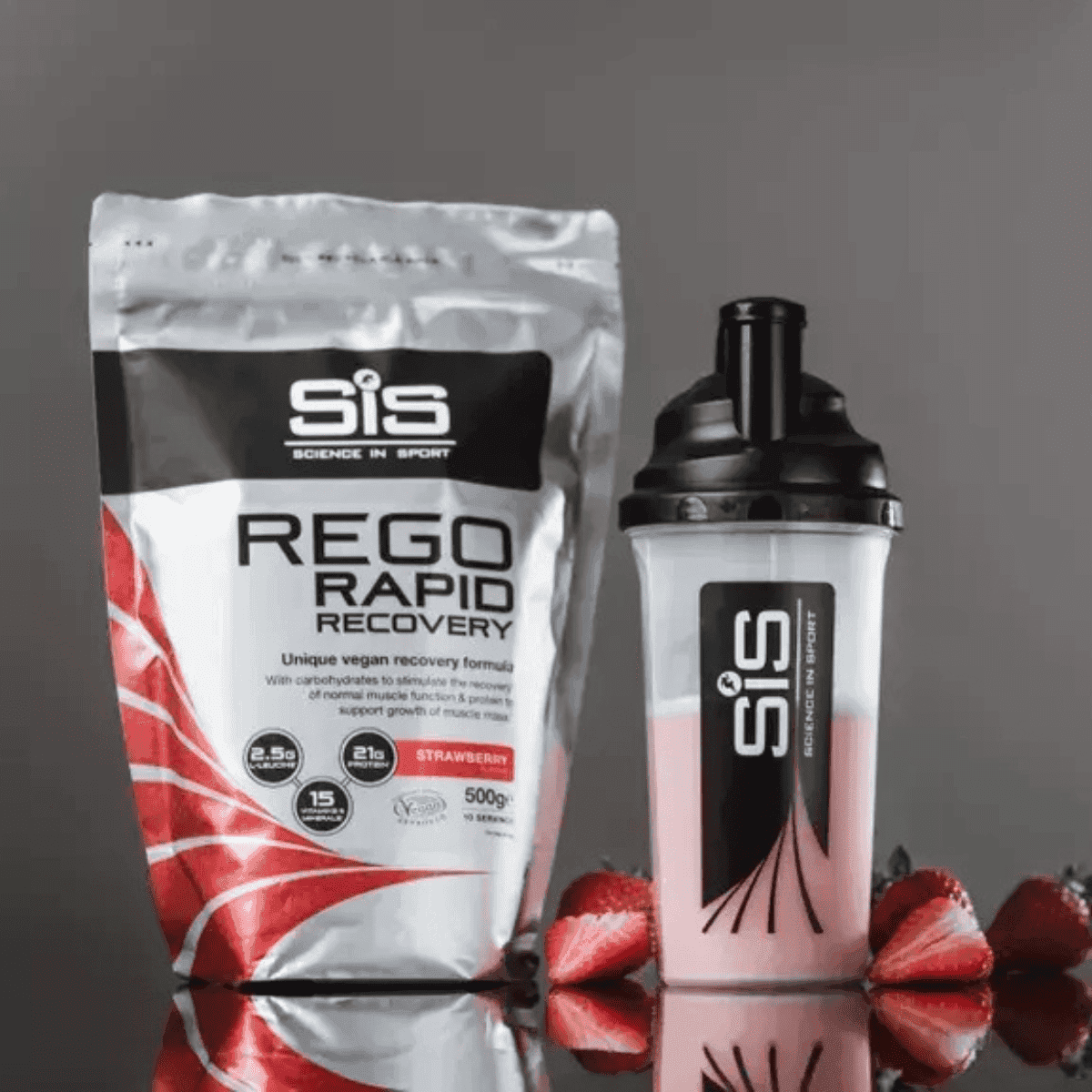 PÓ SIS REGO PARA RECUPERACAO MUSCULAR MORANGO 500G