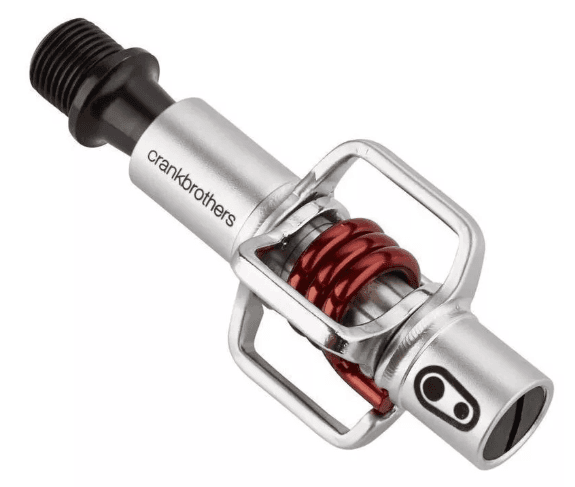 PEDAL CRANK BROTHERS MTB EGG BEATER 1 MOLA VERMELHA PRATA/VERMELHA