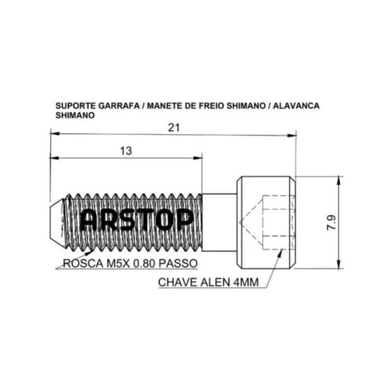 PARAFUSO ARSTOP M5 X 21 X 0.8 PASSO RAINBOW 21X0.8MM RAINBOW