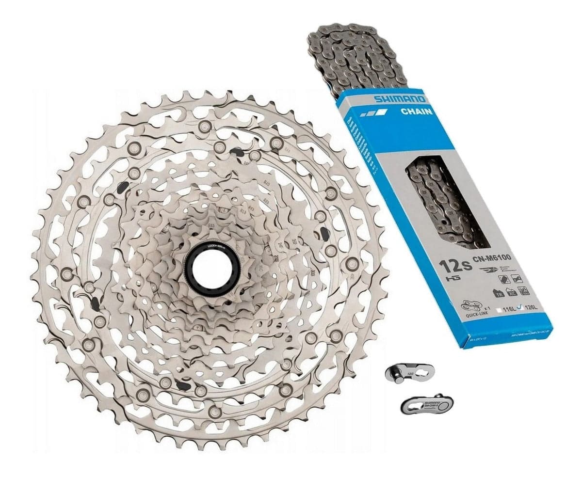 Kit Cassete e Corrente Shimano Deore M6100 10/51 12v Micro Spline