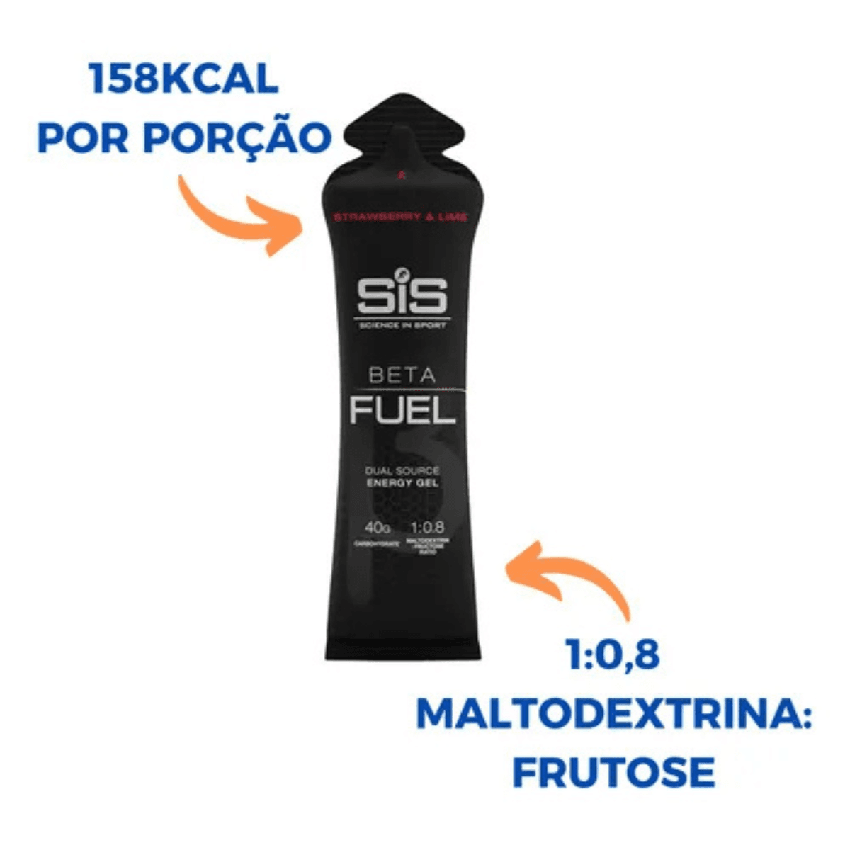 KIT GEL SIS BETA FUEL MORANGO E LIMÃO 10 UN